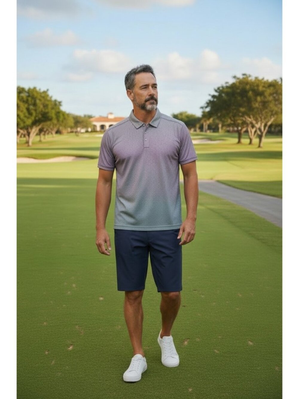 Raffi Mens Shade Polo Collar Shirt XL Purple Golf